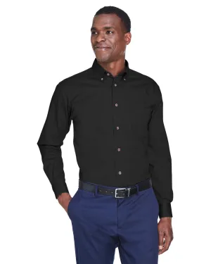 Harriton M500T Men's Tall Easy Blend Long-Sleeve Twill Shirt with Stain-Release