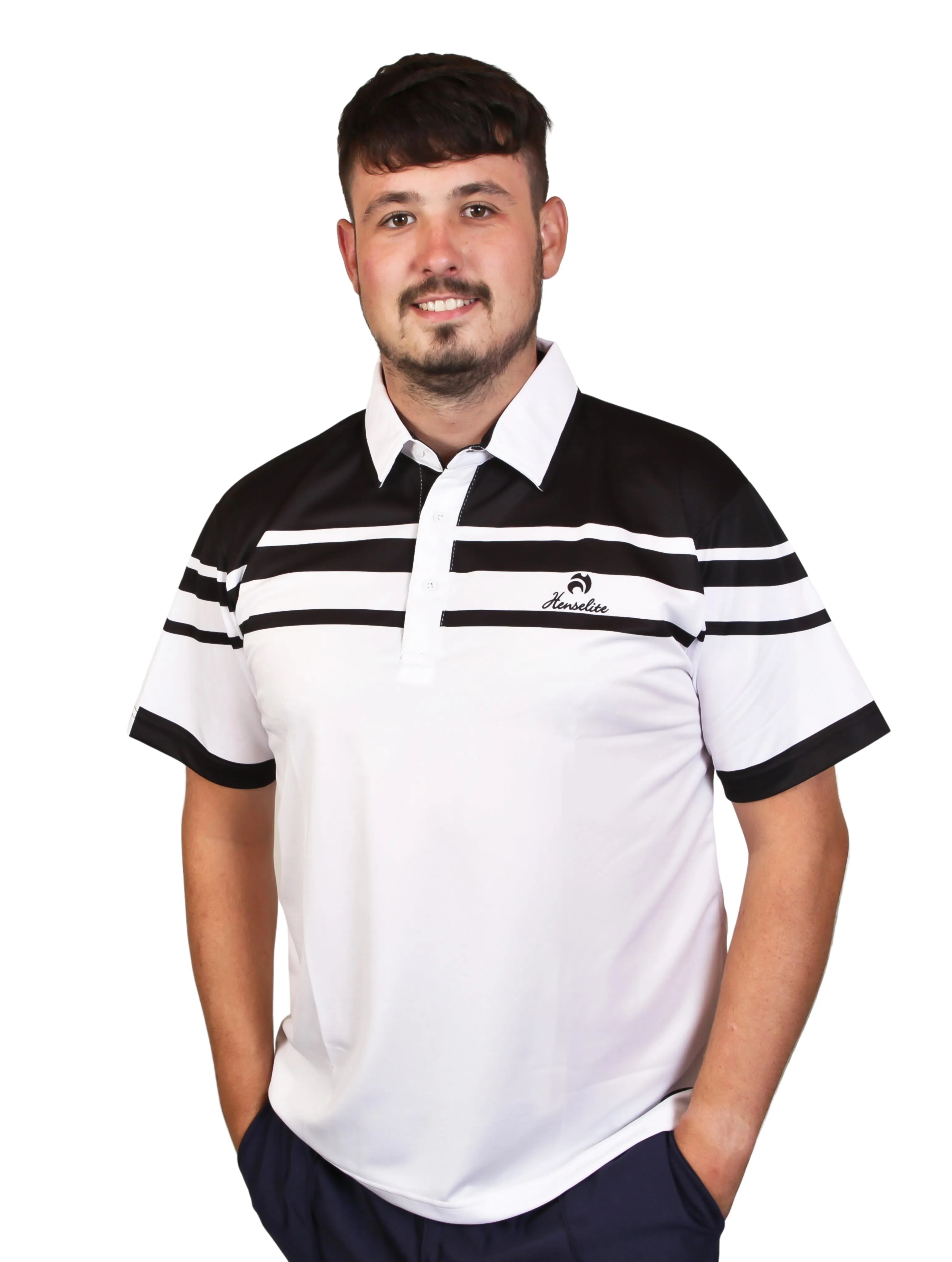 Henselite Style 22 Gents Polo Black White Versions