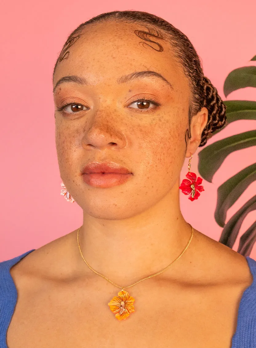 Hibiscus Flower Earrings