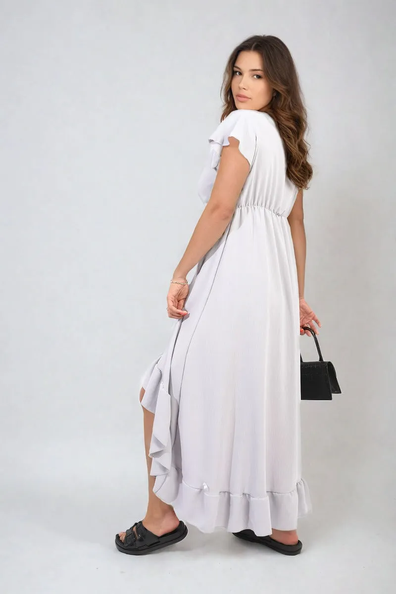 High Low Ruffle Hem Maxi Dress