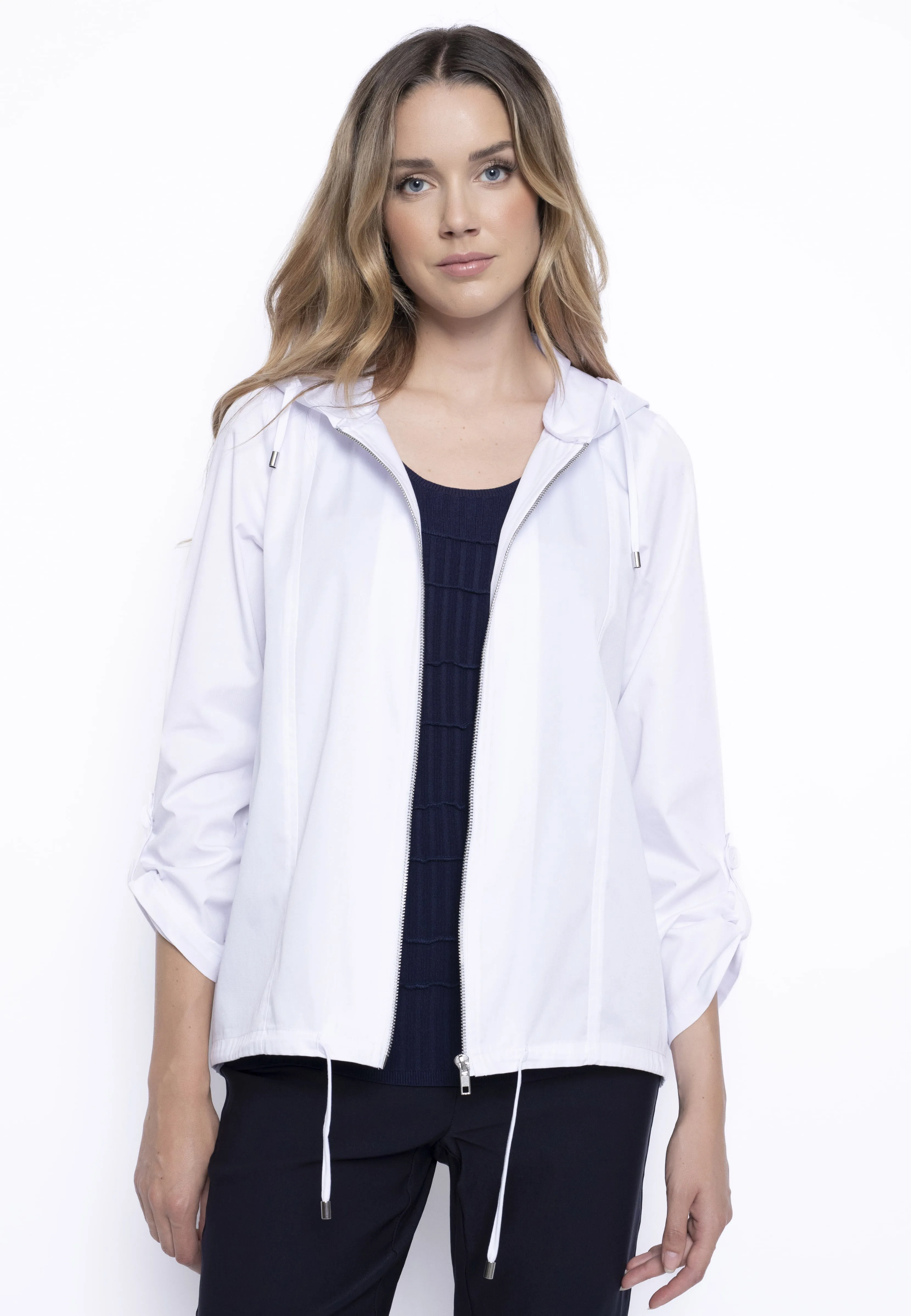 Hooded Zip-Front Jacket