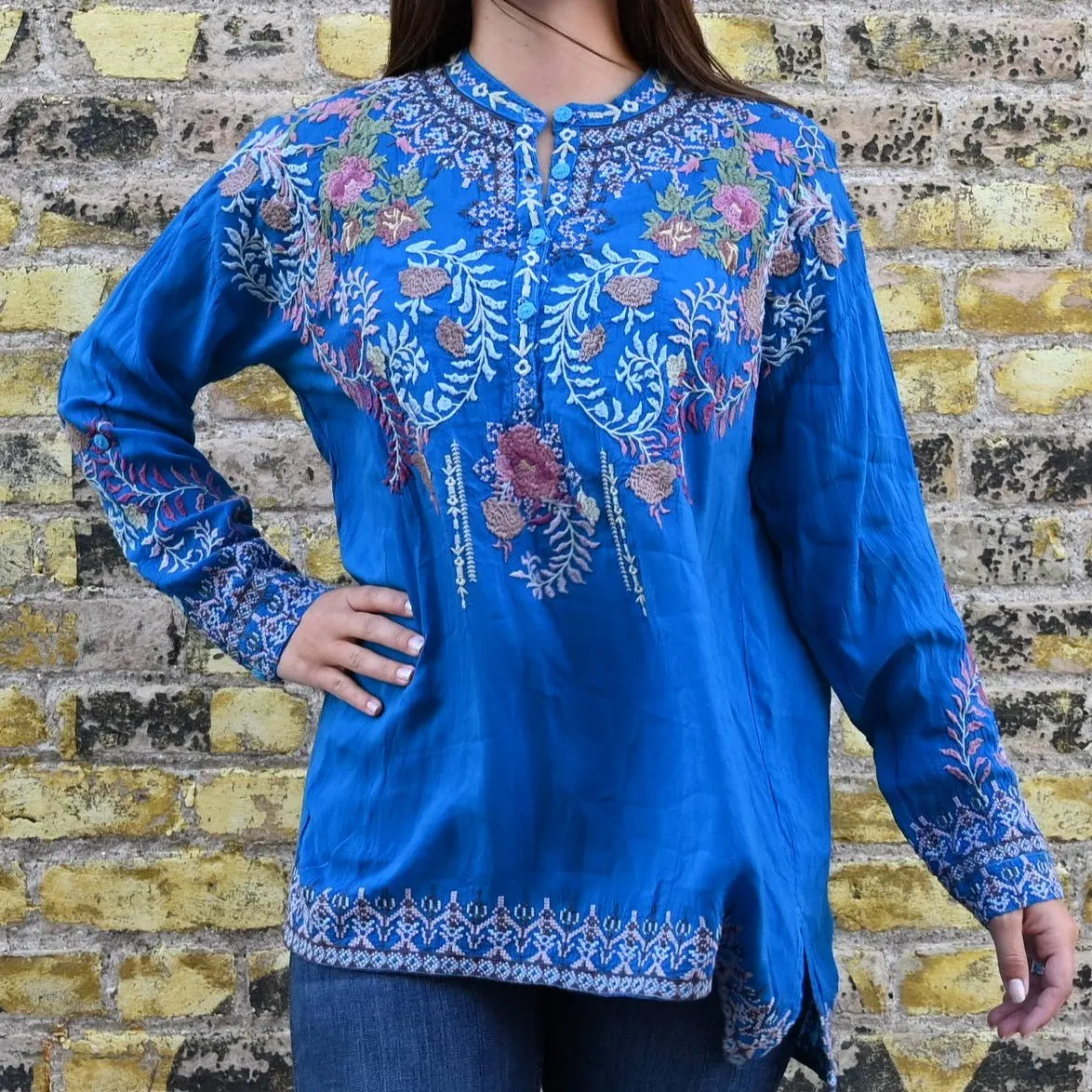 Johnny Was Sundae Tunic in Mediterranean Blue