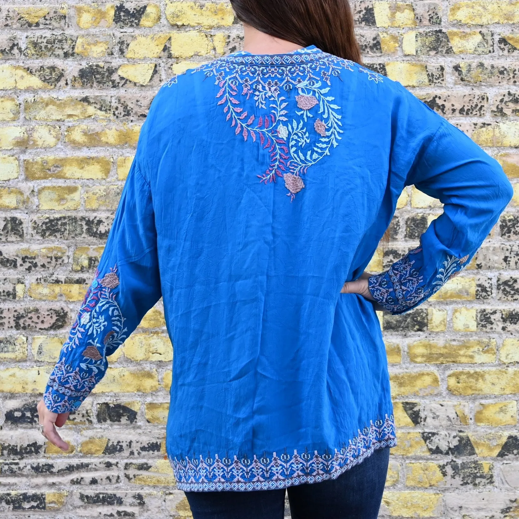 Johnny Was Sundae Tunic in Mediterranean Blue