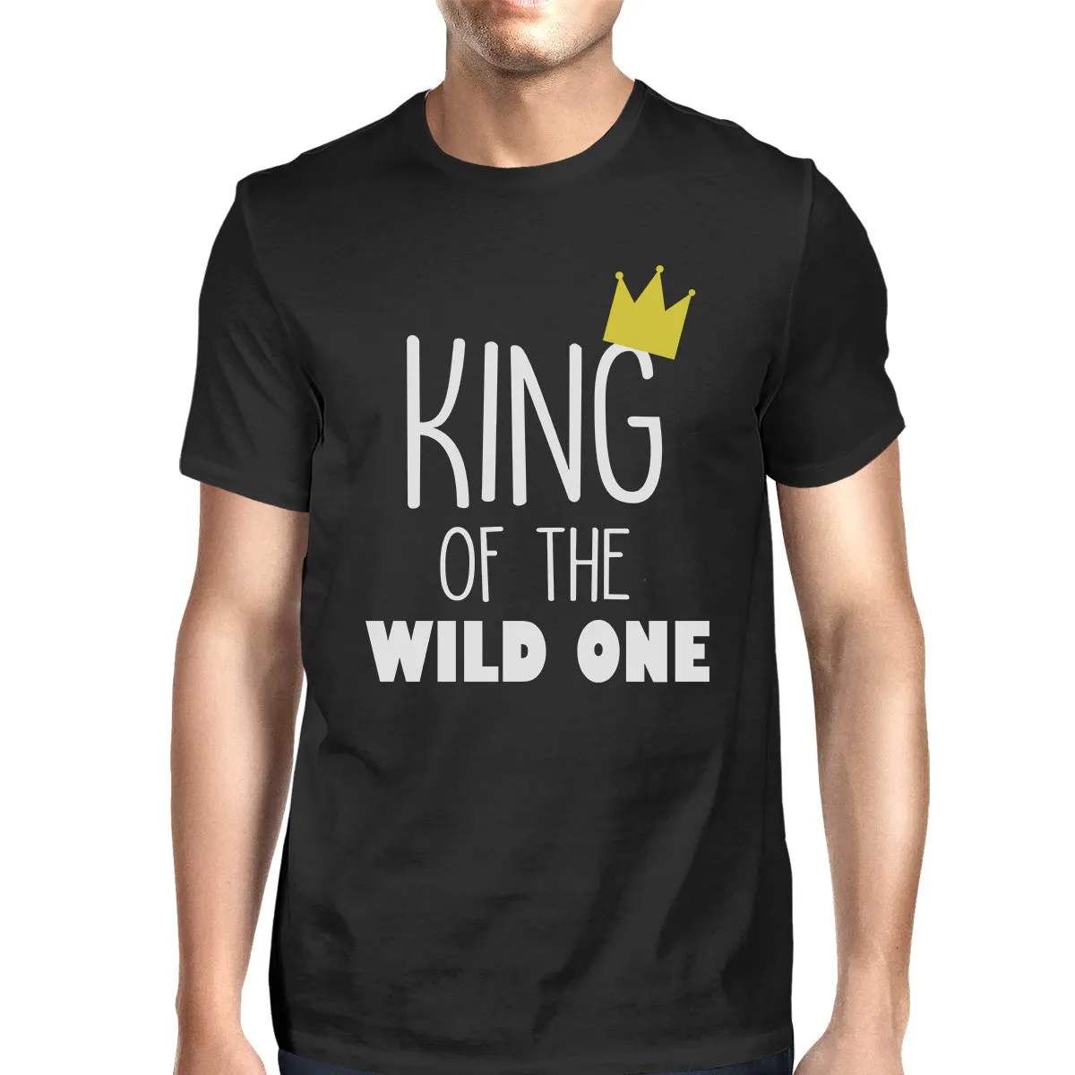 King Wild One Mens Black Graphic T-Shirt Fathers Day Gifts For Him