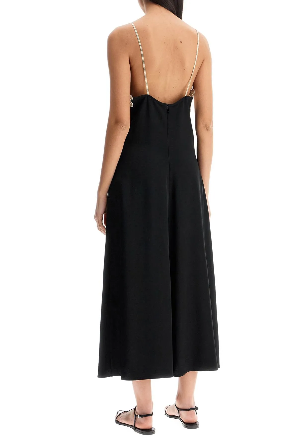 LACE-TRIMMED SLIP DRESS WITH