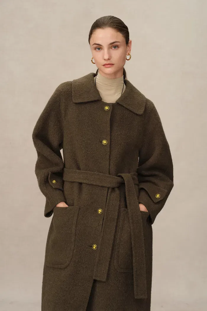 Lena Vintage Style Cocoon Coat in Suri Alpaca