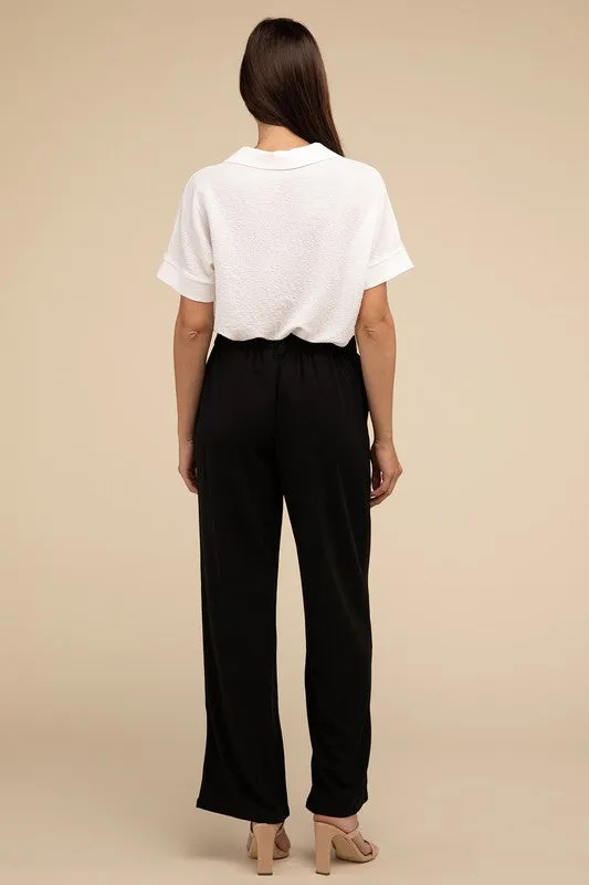 LILOU Waffle Trouser Pants