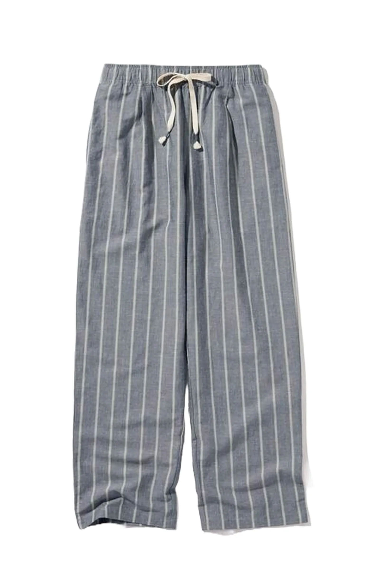 Linen Blend Striped Easy Trousers