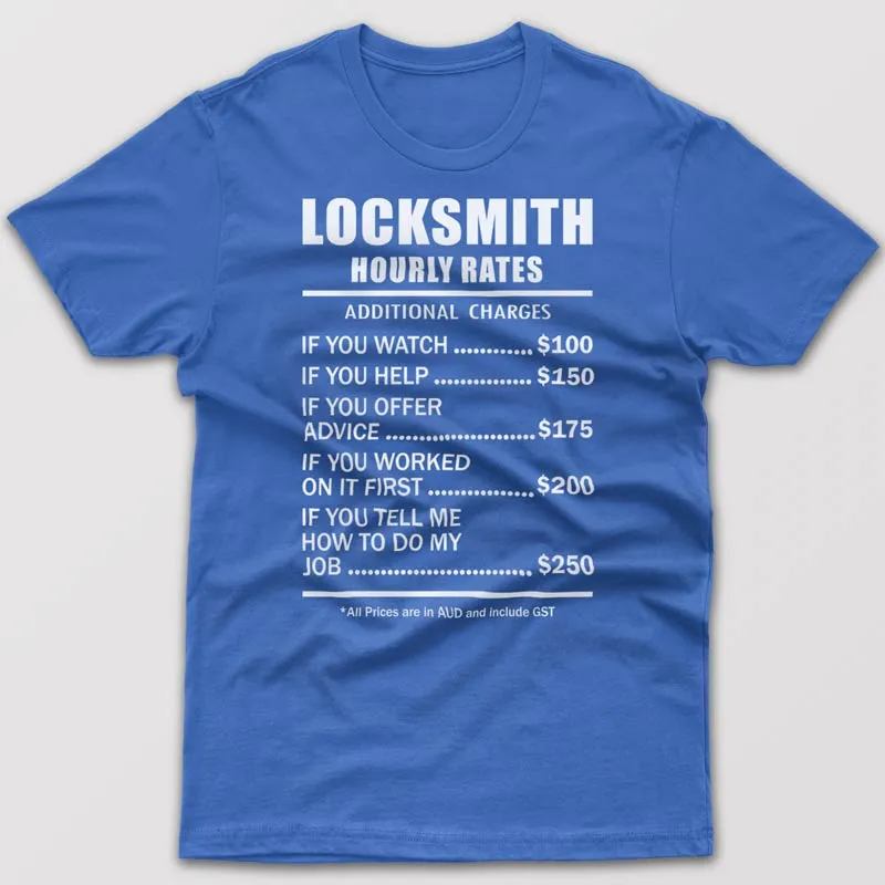 Locksmith Hourly Rates - T-shirt