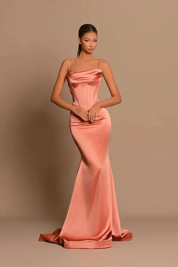 Long Mermaid Strapless Spaghetti Straps Formal Prom Dresses