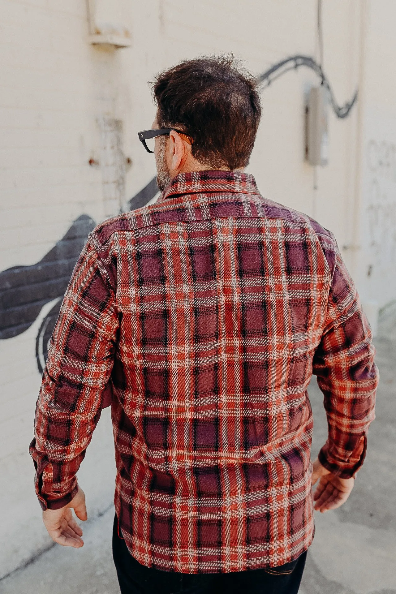 Long Sleeve Work Shirt- Red Twill Check (SC29359)