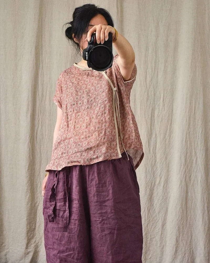 Loose Cotton and Linen Harem Pants