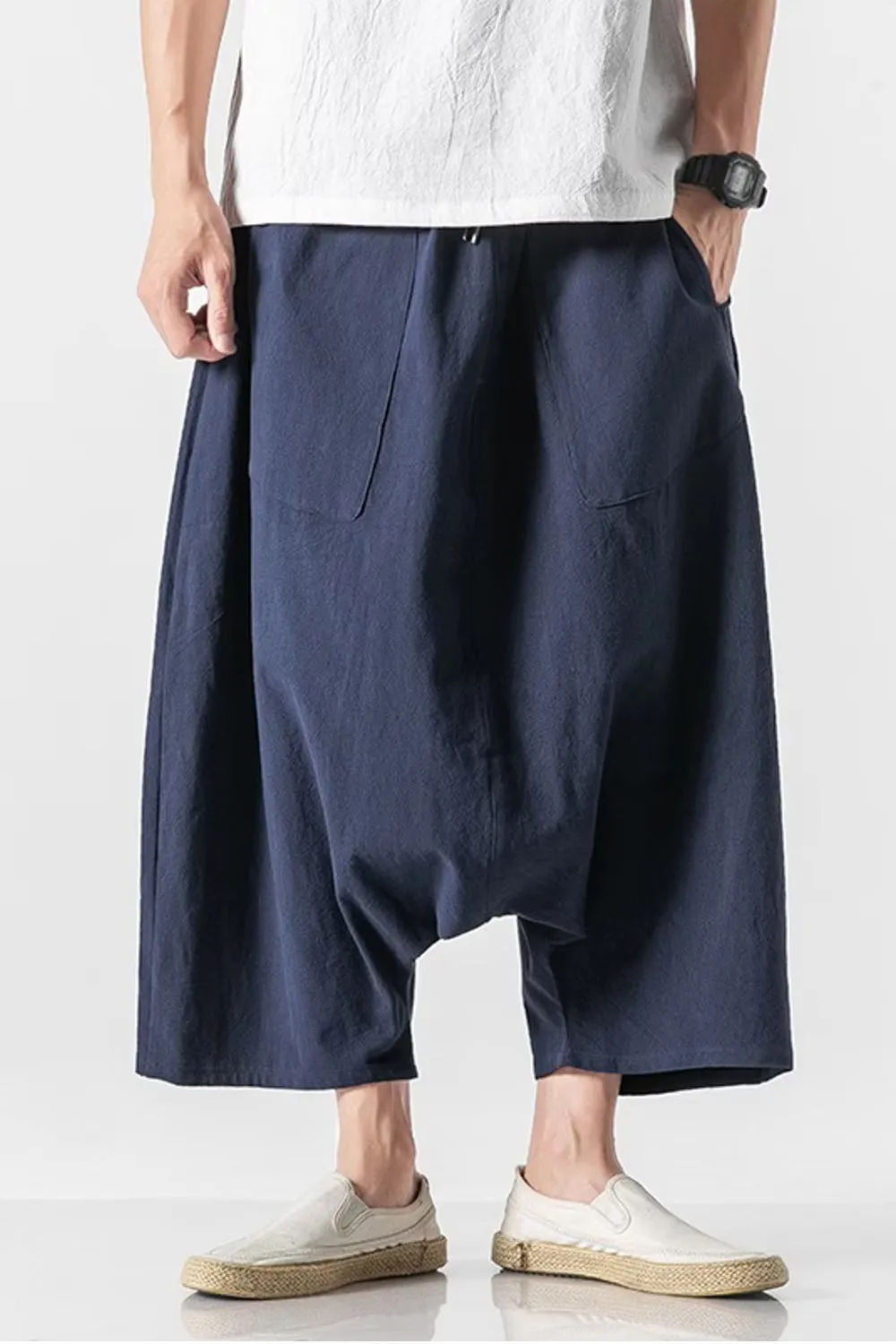 Loose Knee Length Hip Hop Men Pants