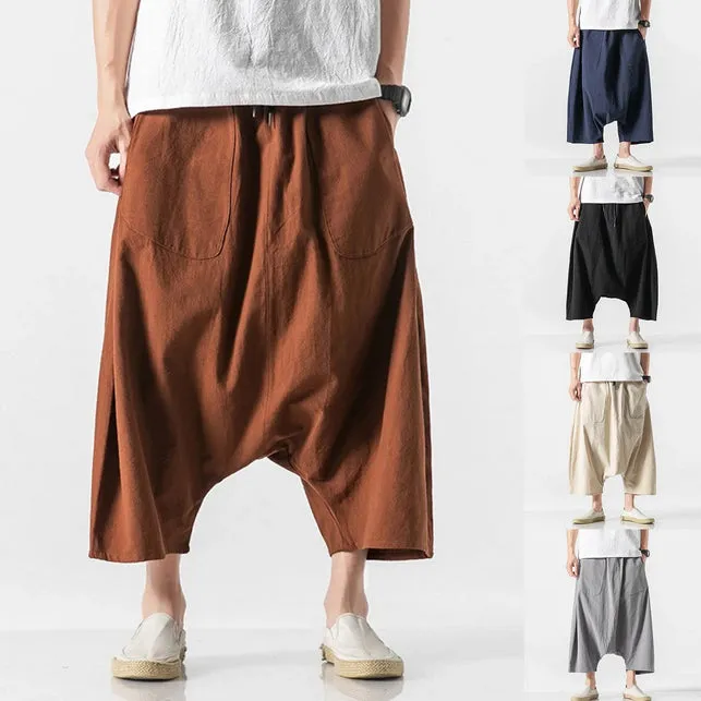 Loose Knee Length Hip Hop Men Pants