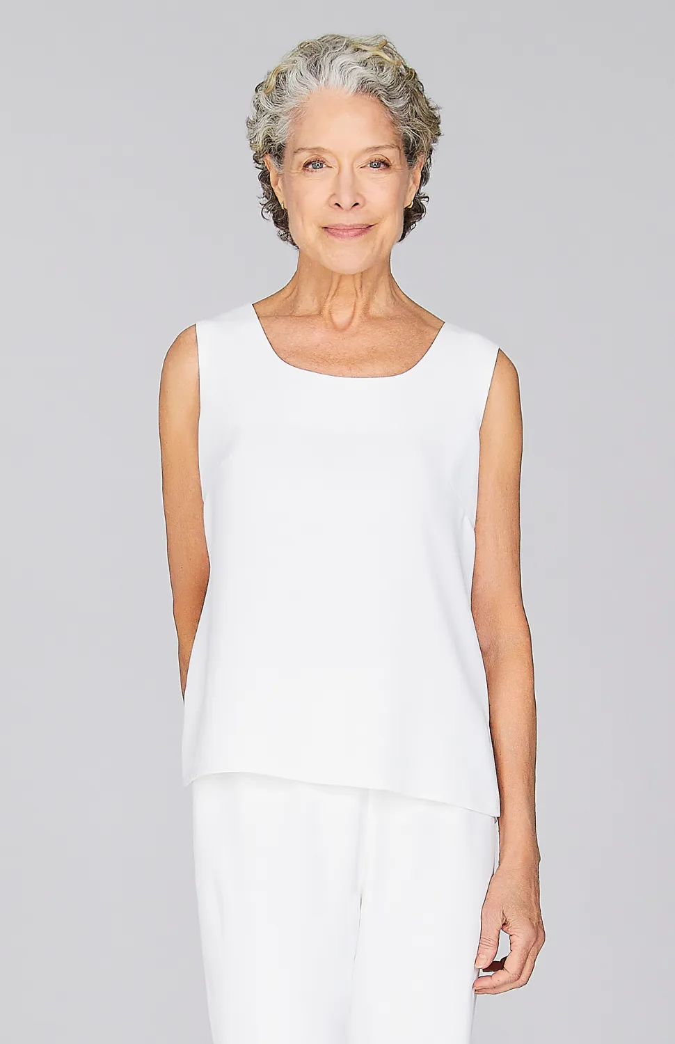 Lustrous Crepe Scoop Neck Tank