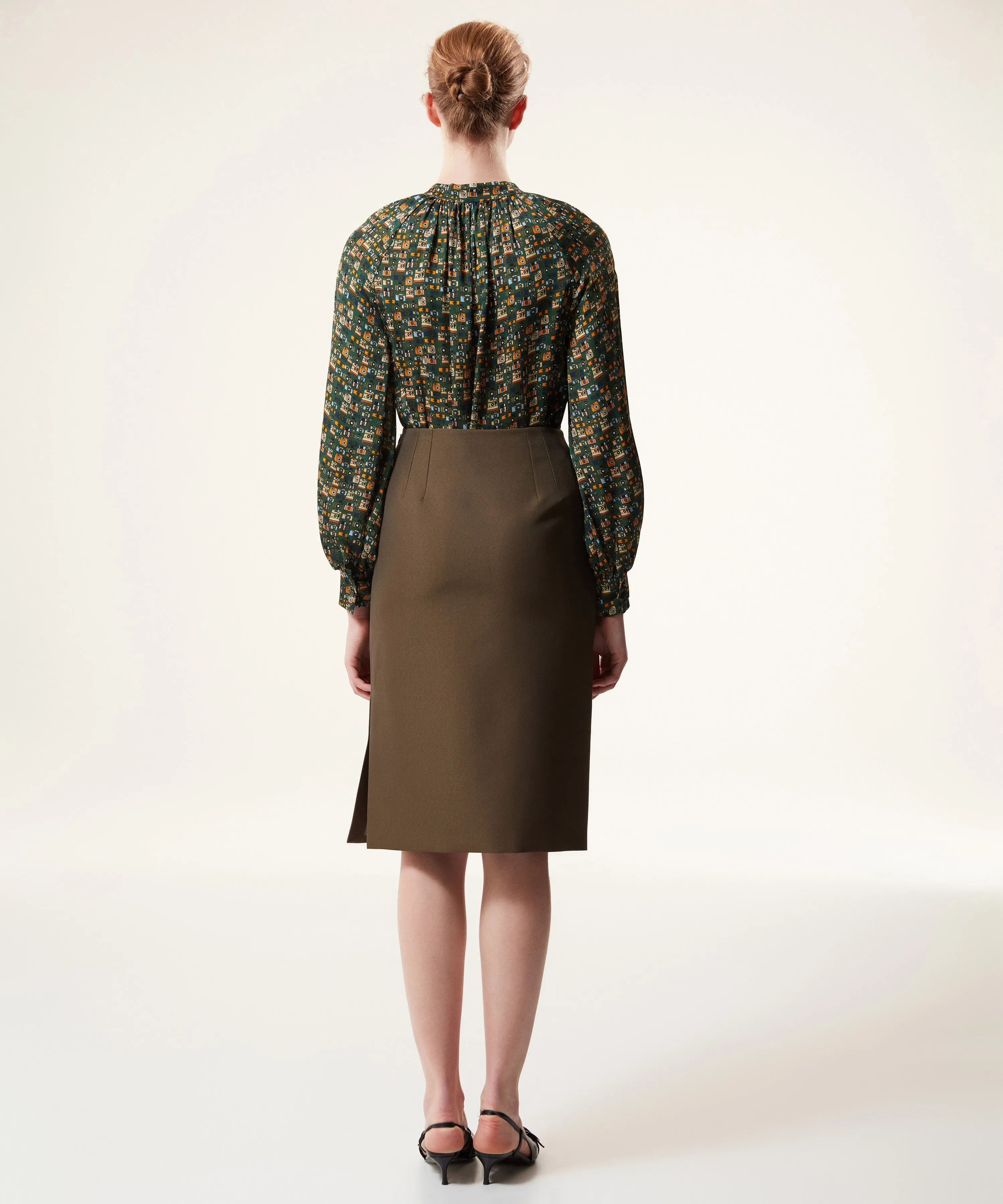 Machka Pencil Skirt With Slit Detailed Dark Green