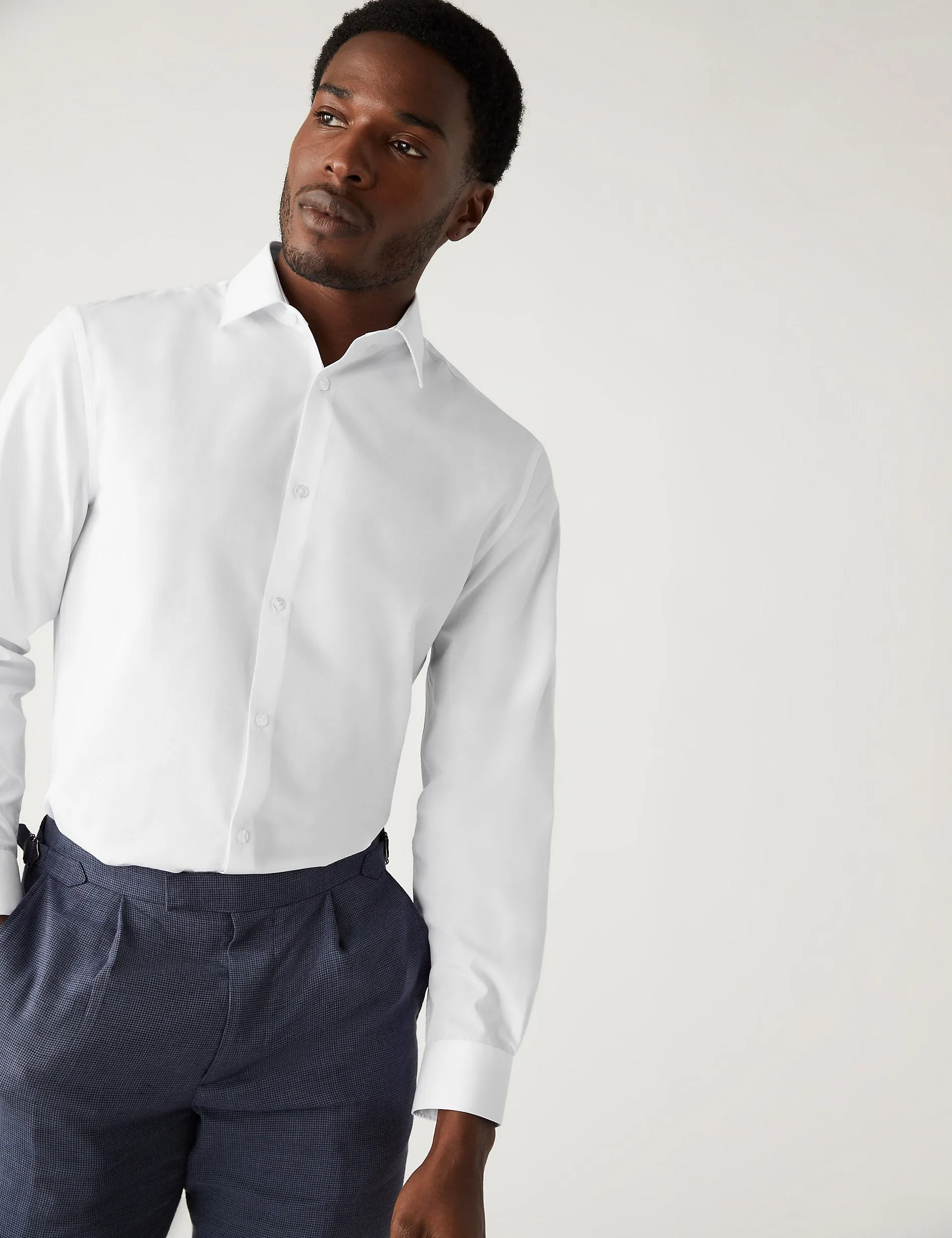 Marks & Spencer Regular Fit Easy Iron Shirt, White