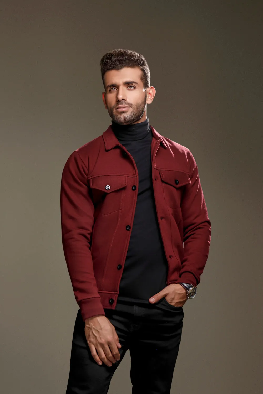 Maroon Trucker Jacket