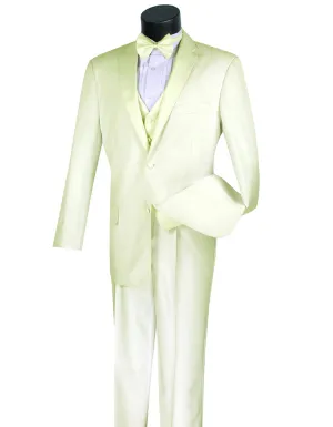 Mens 3pc Vested Ivory Off White Tuxedo