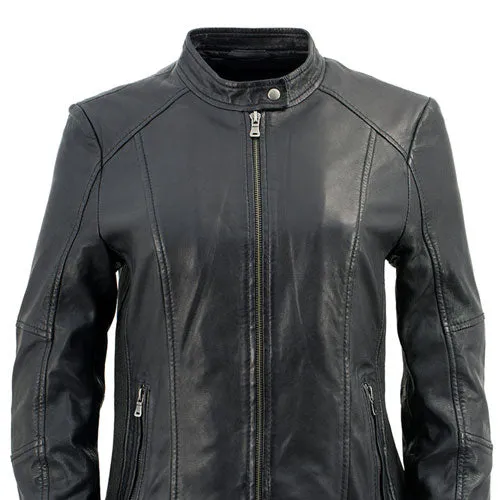 Milwaukee Leather Vintage SFL2813 Women's Black Leather Moto Style