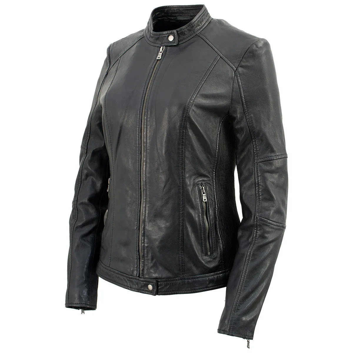 Milwaukee Leather Vintage SFL2813 Women's Black Leather Moto Style