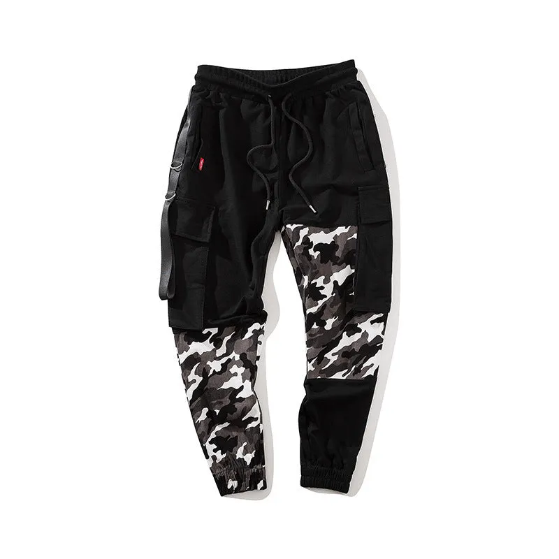 Mixed Patch Camouflage Hip Hop Men Ankle Length Jogger Pants