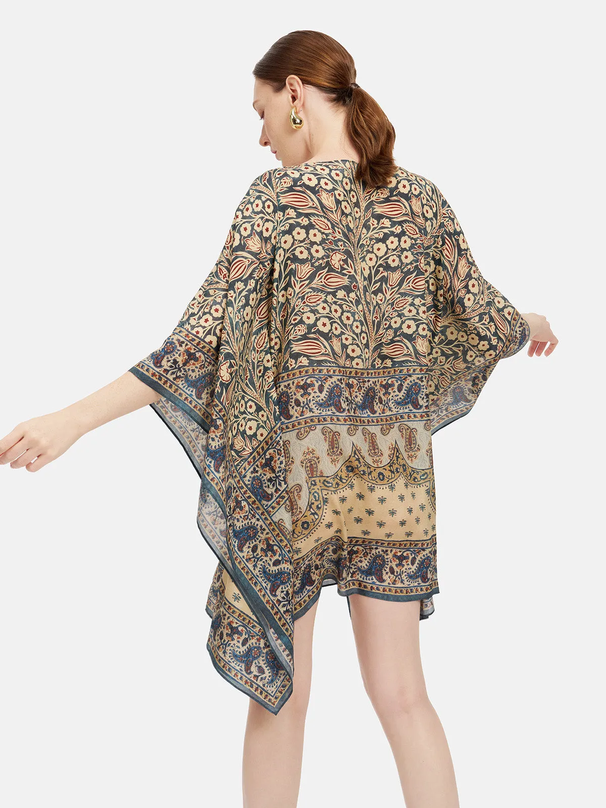 Moroccan-inspired Silk Cape Dress