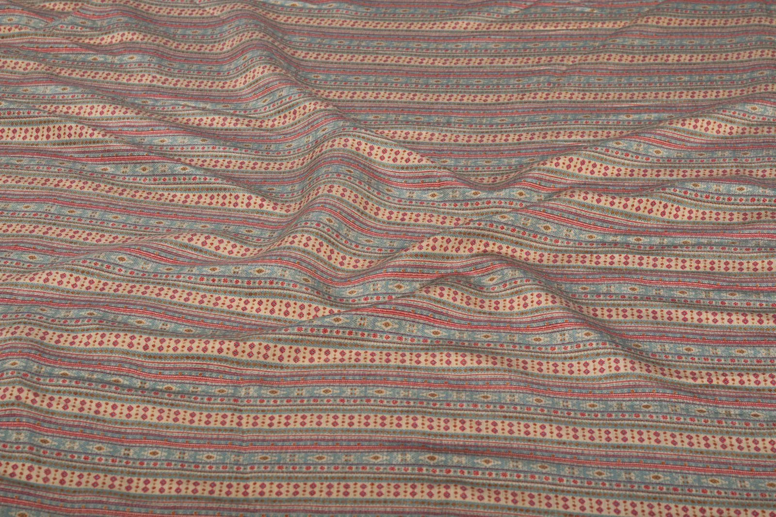 Multicolor Stripes Printed Modal Silk Cotton Fabric