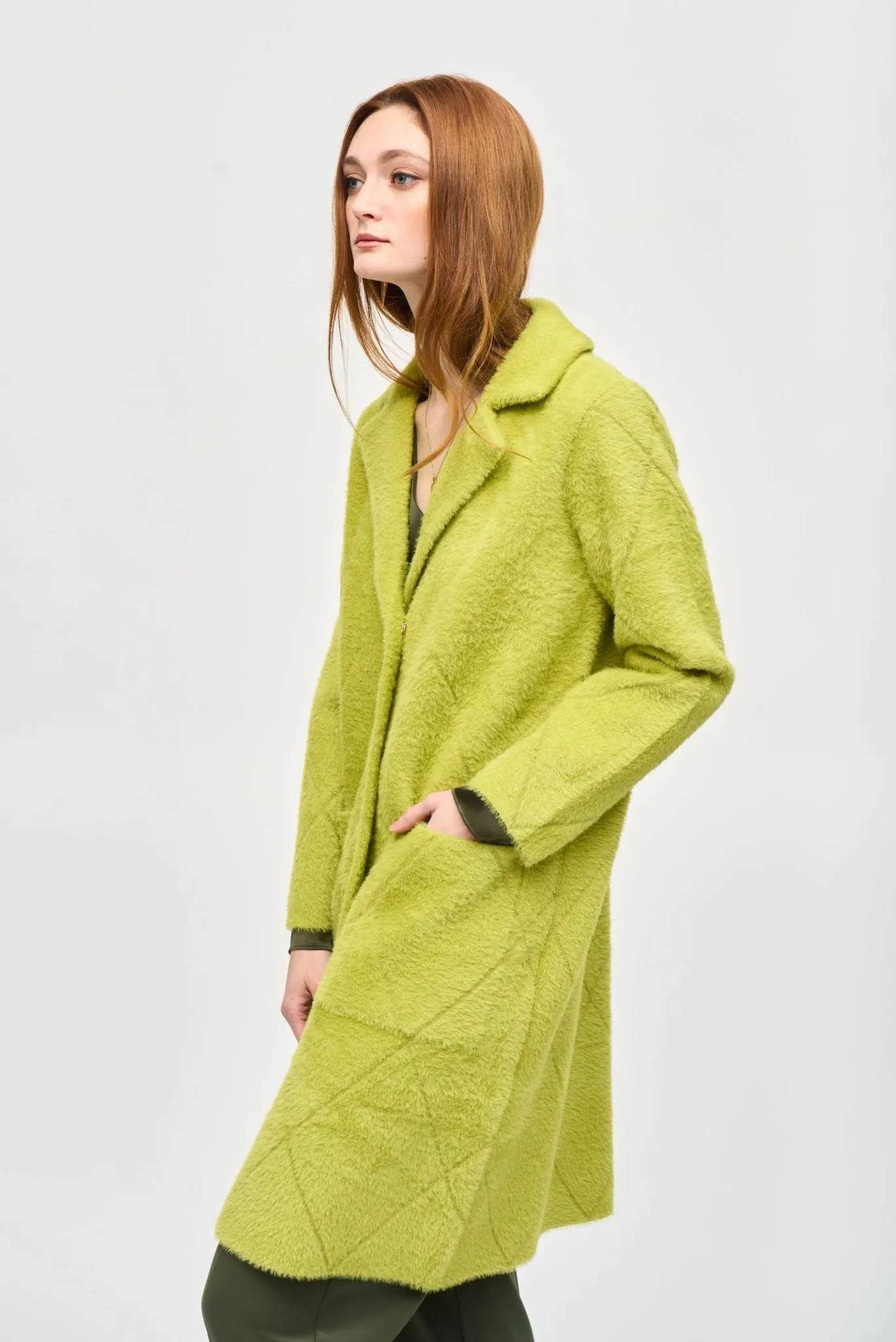 Notched Collared Coat Style 233951 │ Wasabi