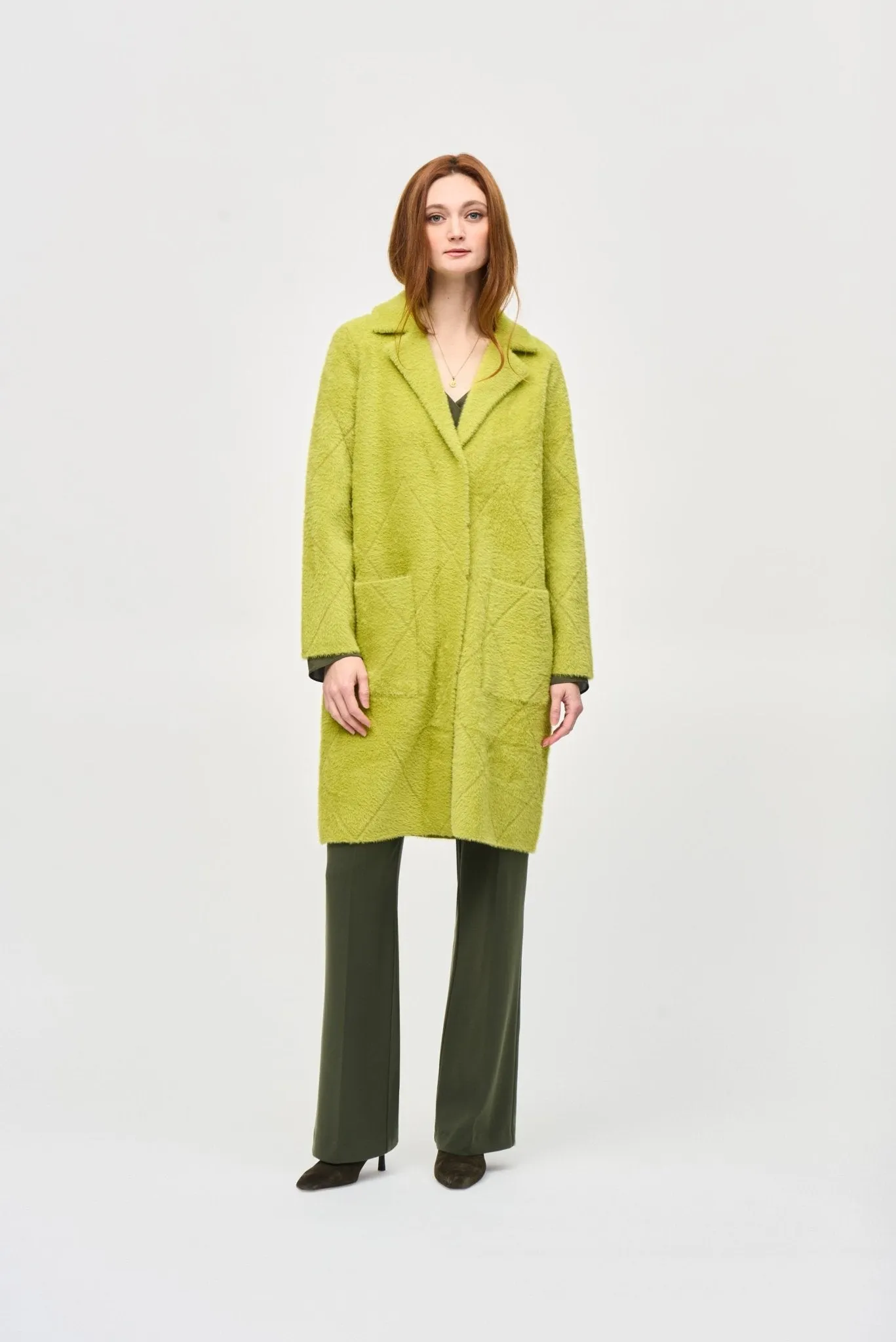 Notched Collared Coat Style 233951 │ Wasabi