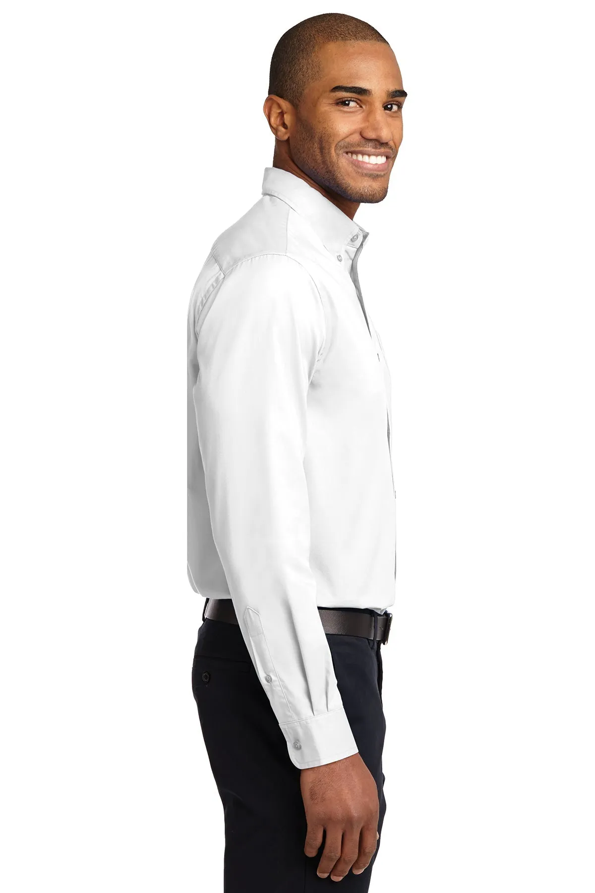 Port Authority Tall Custom Easy Care Shirts, White/ Light Stone