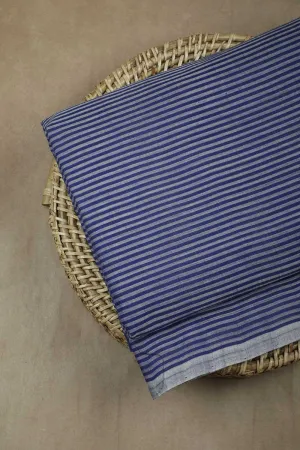 Purple & Cream Stripe Mangalagiri Cotton Fabric