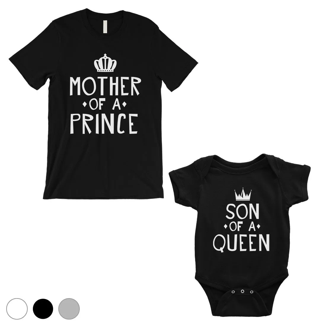 Queen Of Prince Matching T-Shirts Grey For Funny Mother's Day Gift