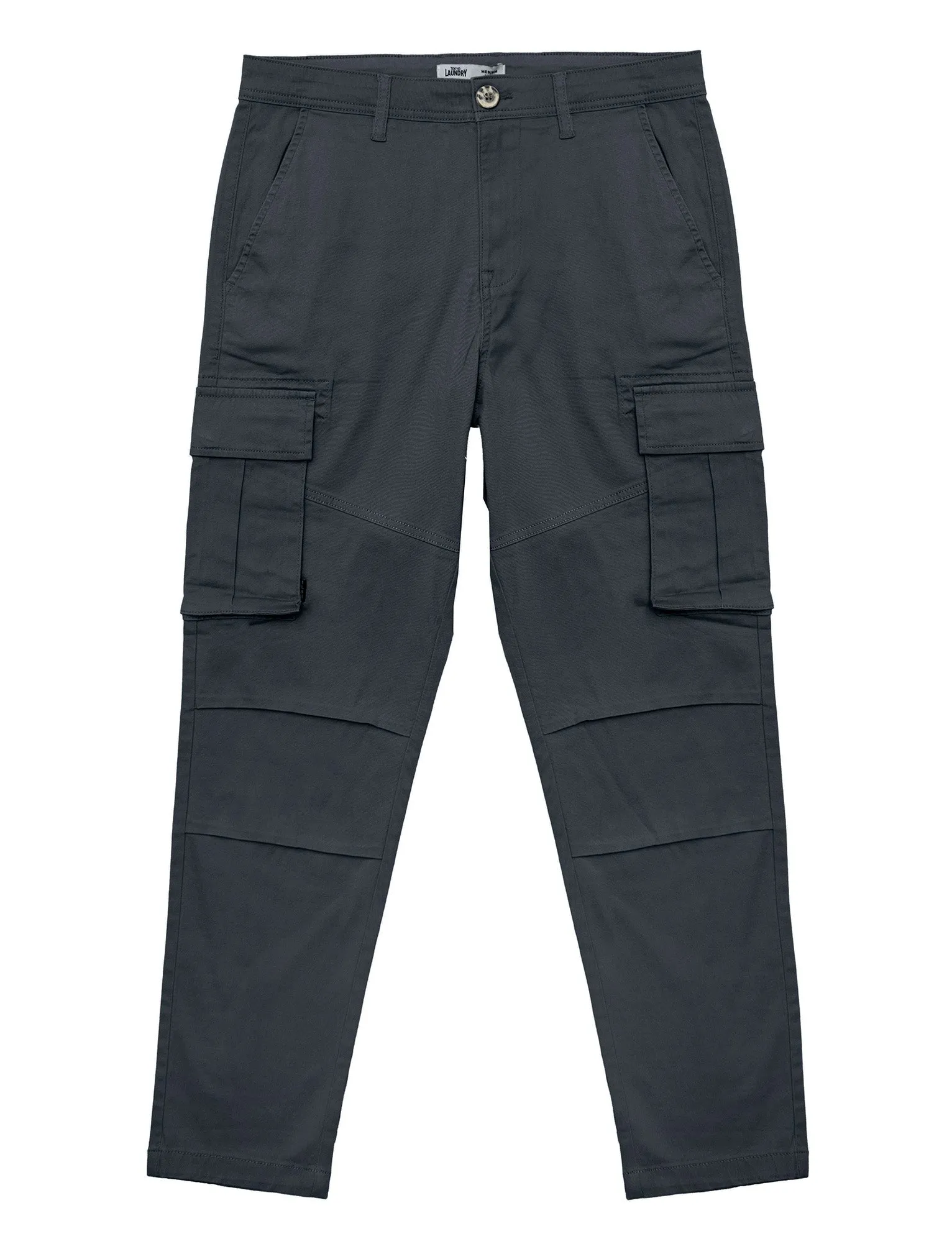 Ralston Stretch Cotton Twill Multi-Pocket Cargo Trousers In Gray Pinstripe - Tokyo Laundry