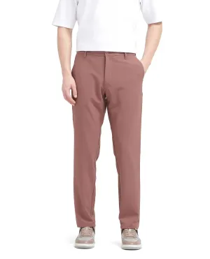 Rare Rabbit Men Driver-2 Dusky Rust Cotton Elastane Fabric Button Closure Plain Trouser