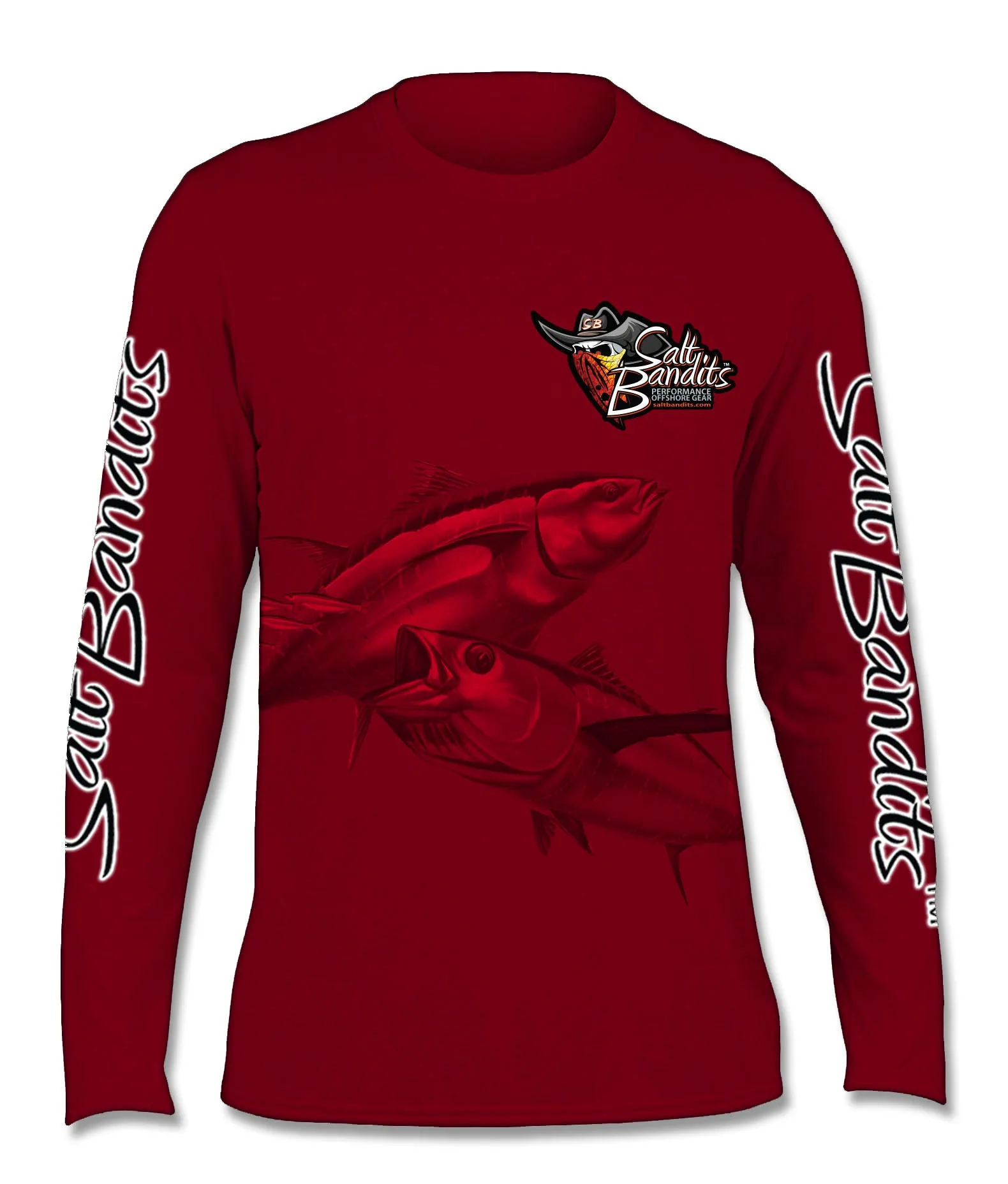 Salt Bandits™ Ghosted Tuna Logo Performance Long Sleeve T-shirt