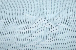 Sky Blue Polka Dots Printed Modal Silk Cotton Fabric