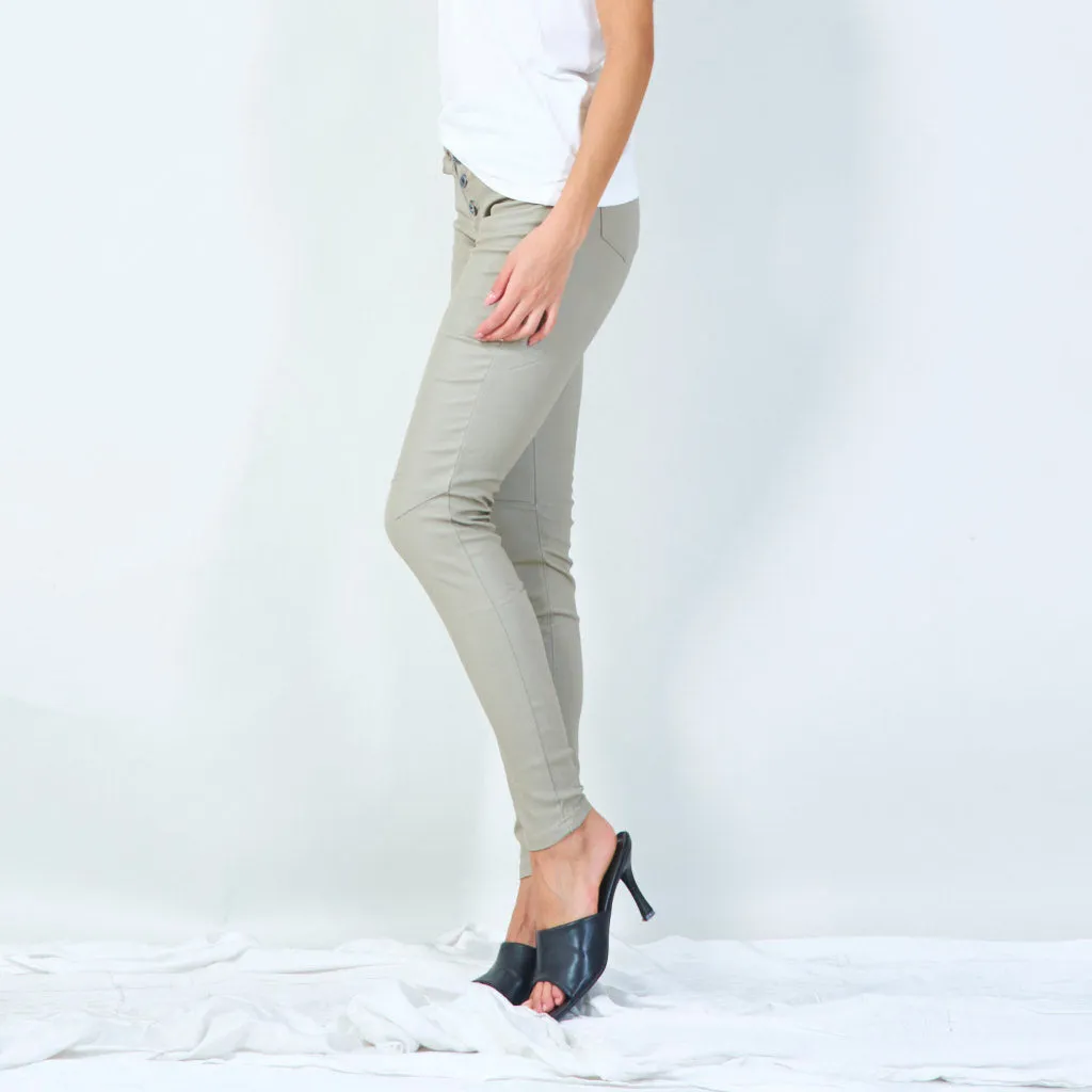 Slim-fit buttoned high-waist pants wholesale