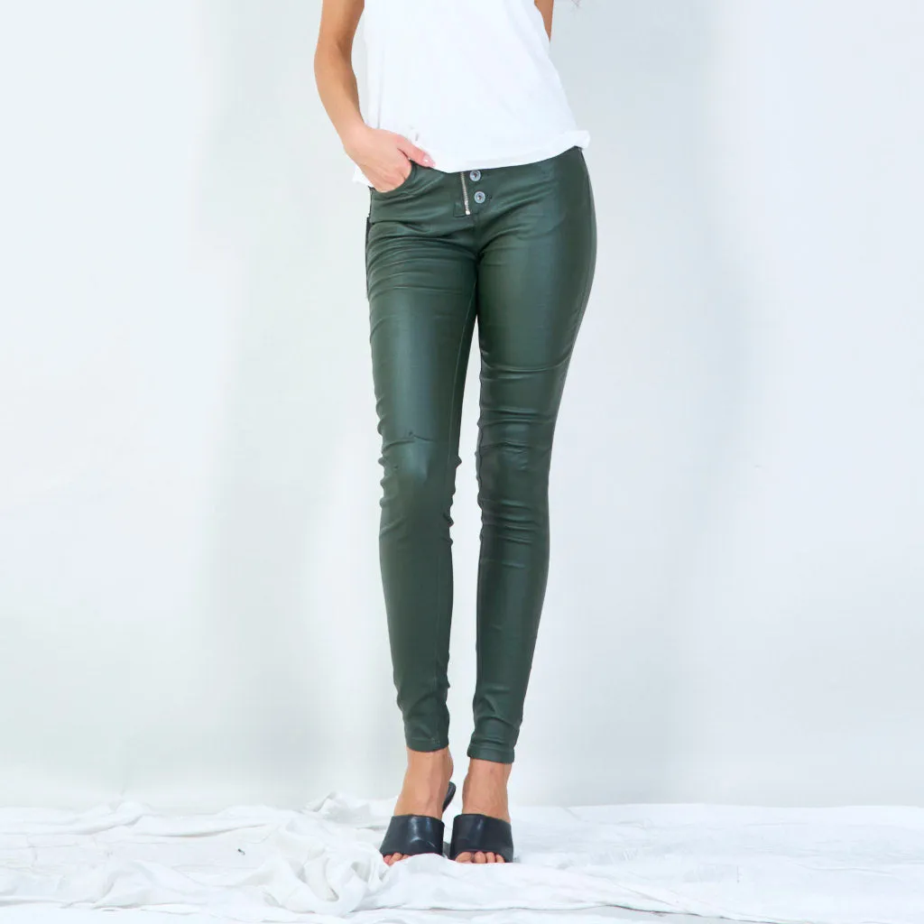 Slim-fit buttoned high-waist pants wholesale