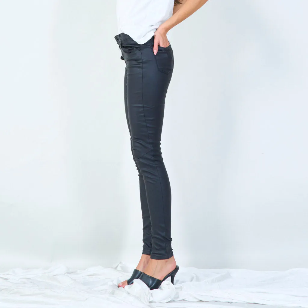 Slim-fit buttoned high-waist pants wholesale