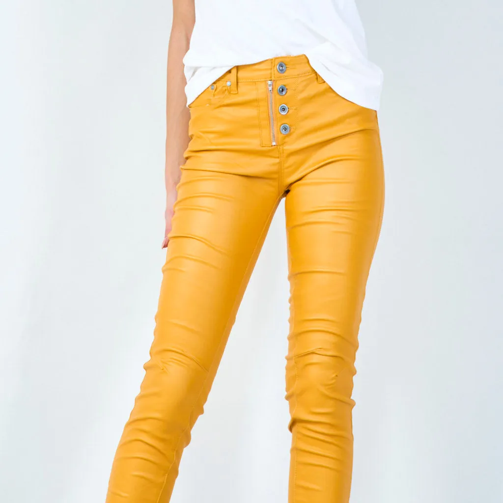 Slim-fit buttoned high-waist pants wholesale