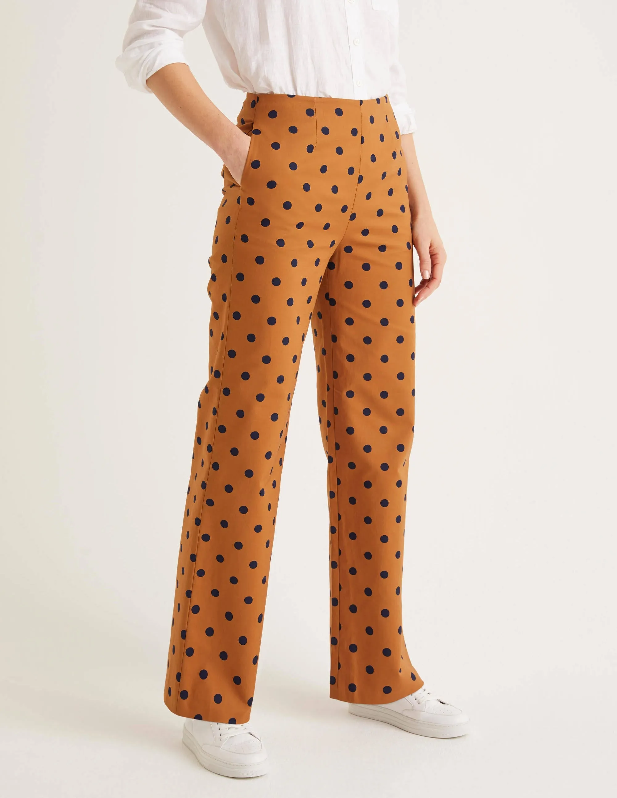 Sloane Wide Leg Trousers-Gingerbread Spot