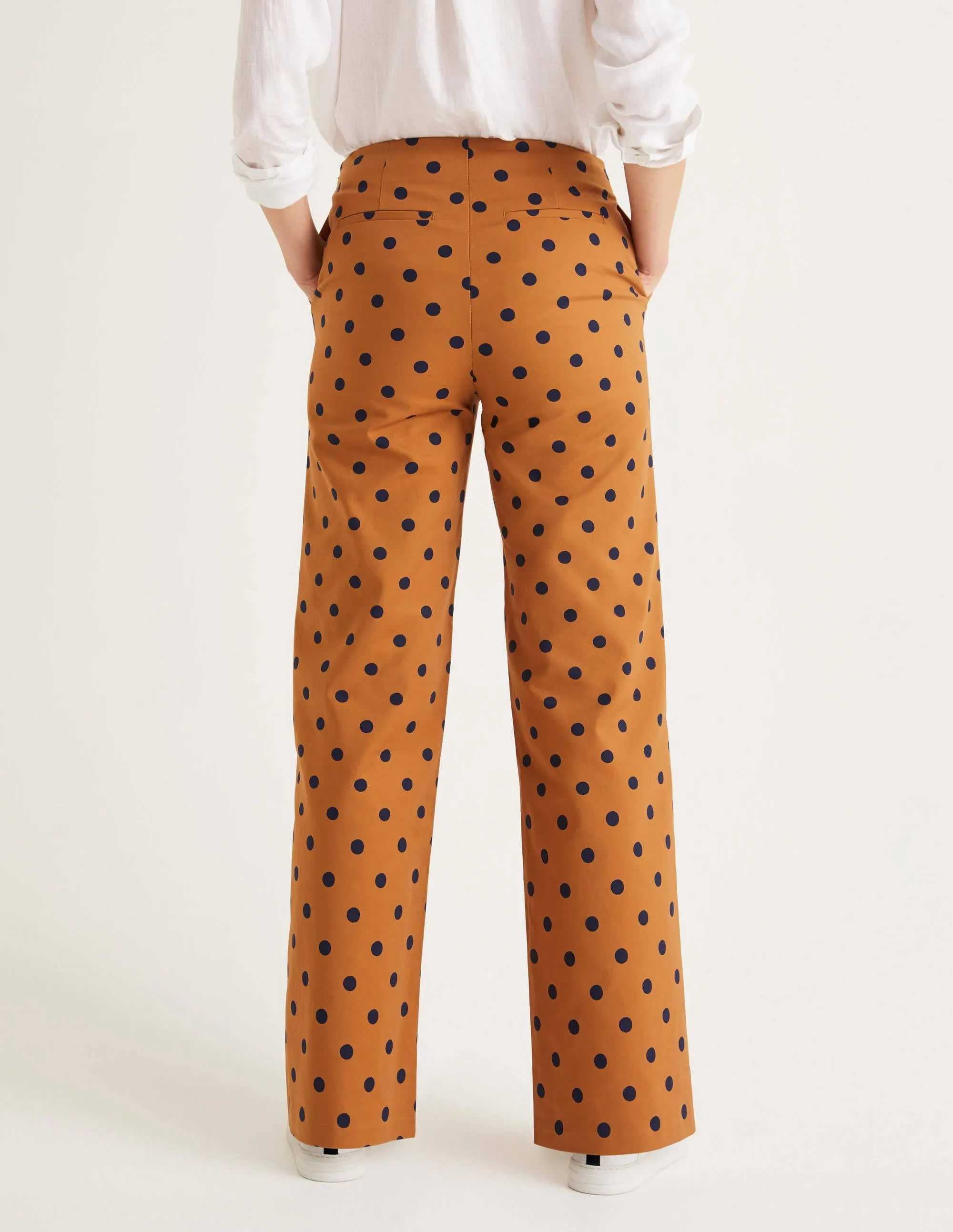 Sloane Wide Leg Trousers-Gingerbread Spot