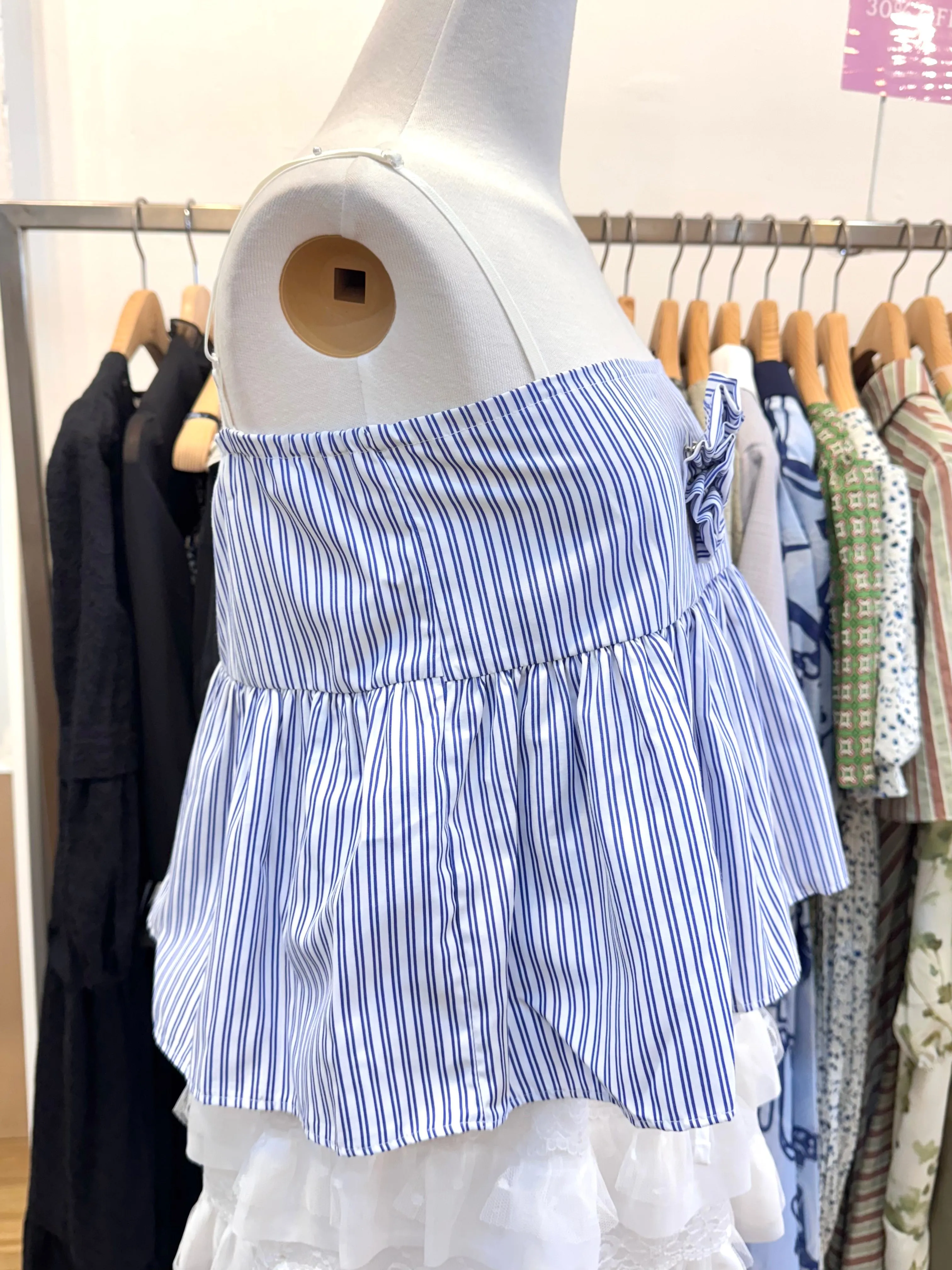 Summer Blue & White Striped Camisole