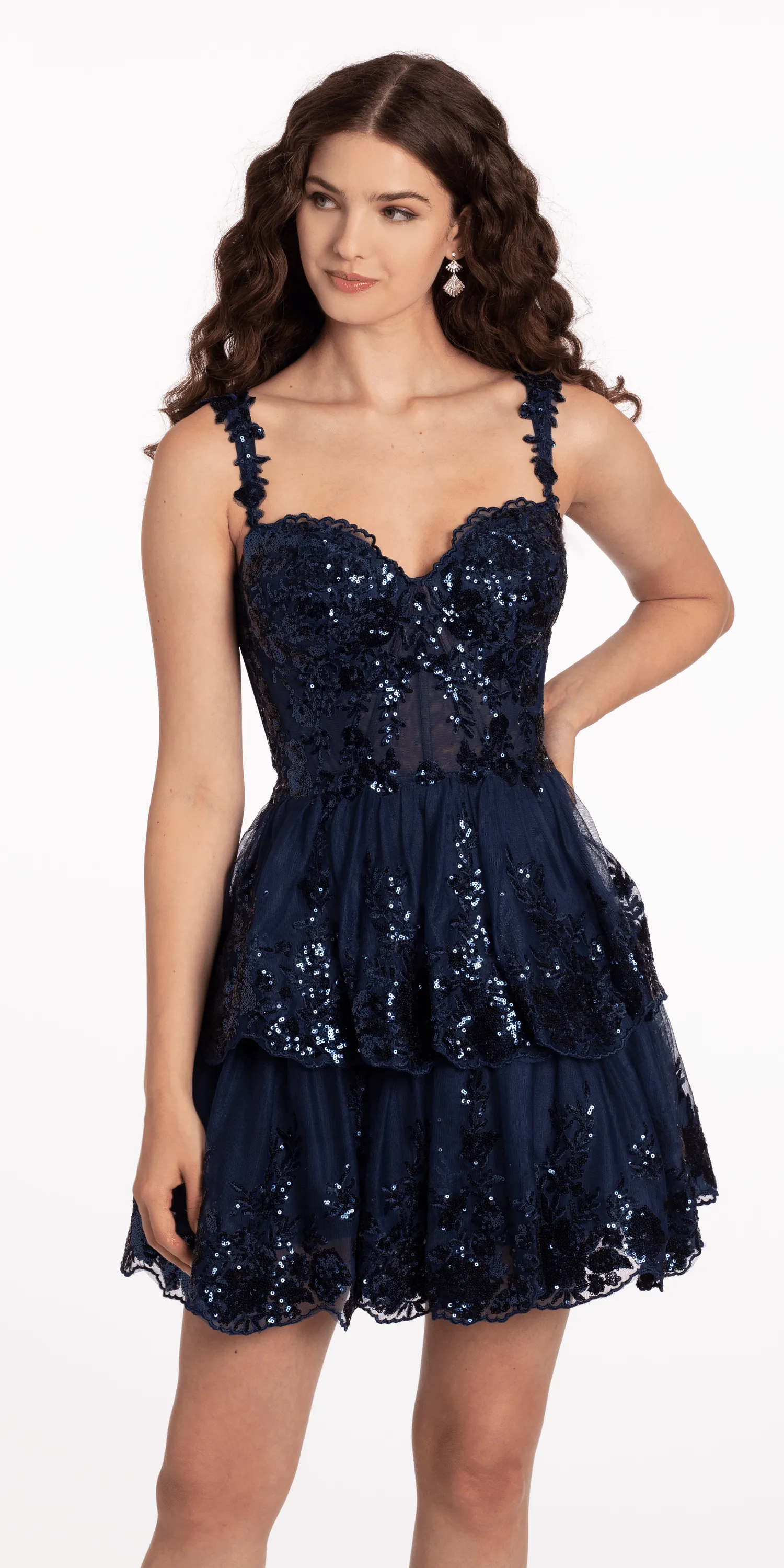 Sweetheart Corset Tiered Fit and Flare Dress