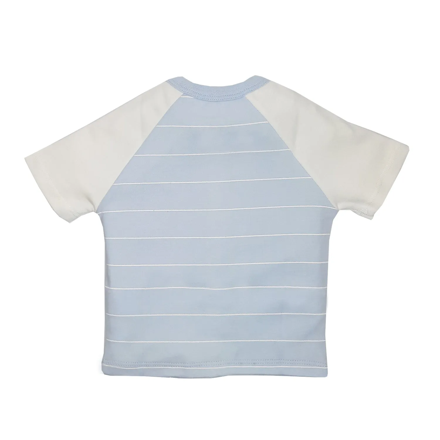 T-Shirt Half Sleeves Boys 2Pc Pack - White/Baby Blue