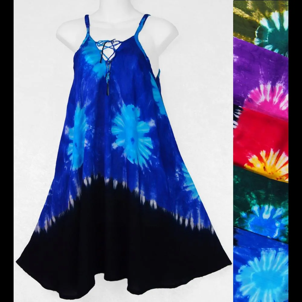 Tie-Dye Suns Lace Up Dress