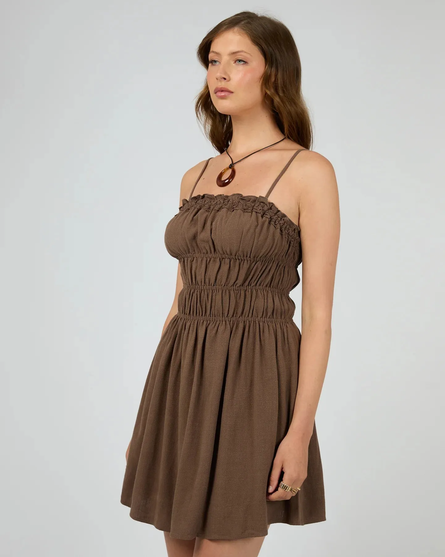 Toledo Mini Dress - Brown