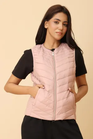 ULTRA-LIGHT QUILTED VEST-PINK