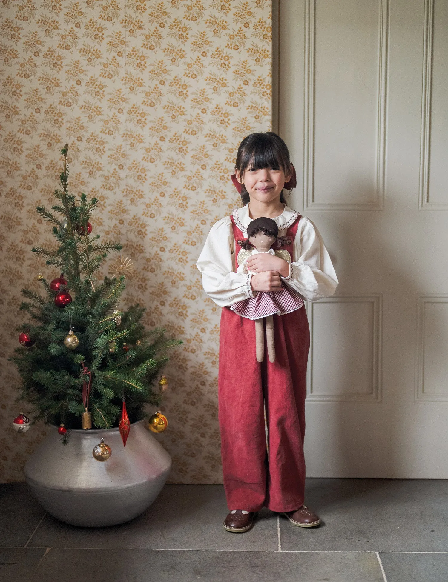 Veronica Dungarees in Apple Butter Velvet